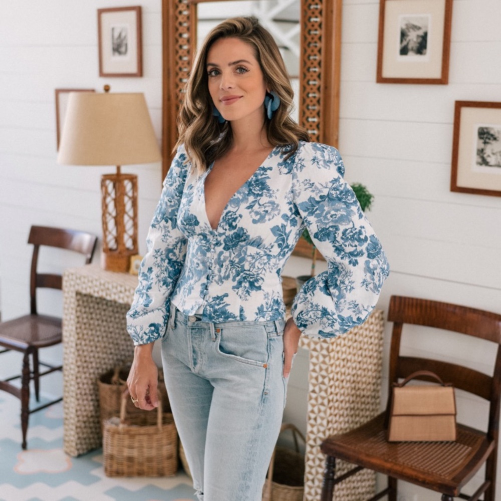 Reformation Floral Blouse